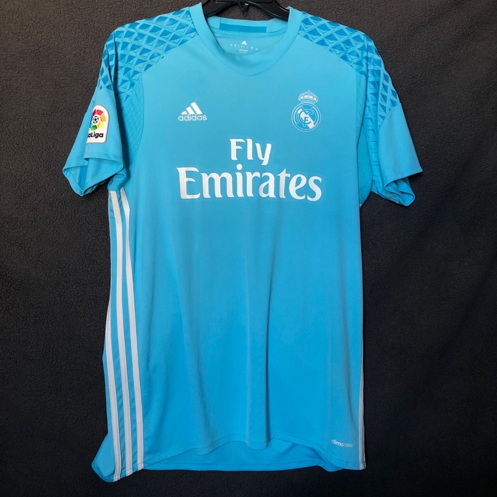 Men’s Adidas Real Madrid CF 2016/17 Home GK Jersey Size L #1 Keylor Navas